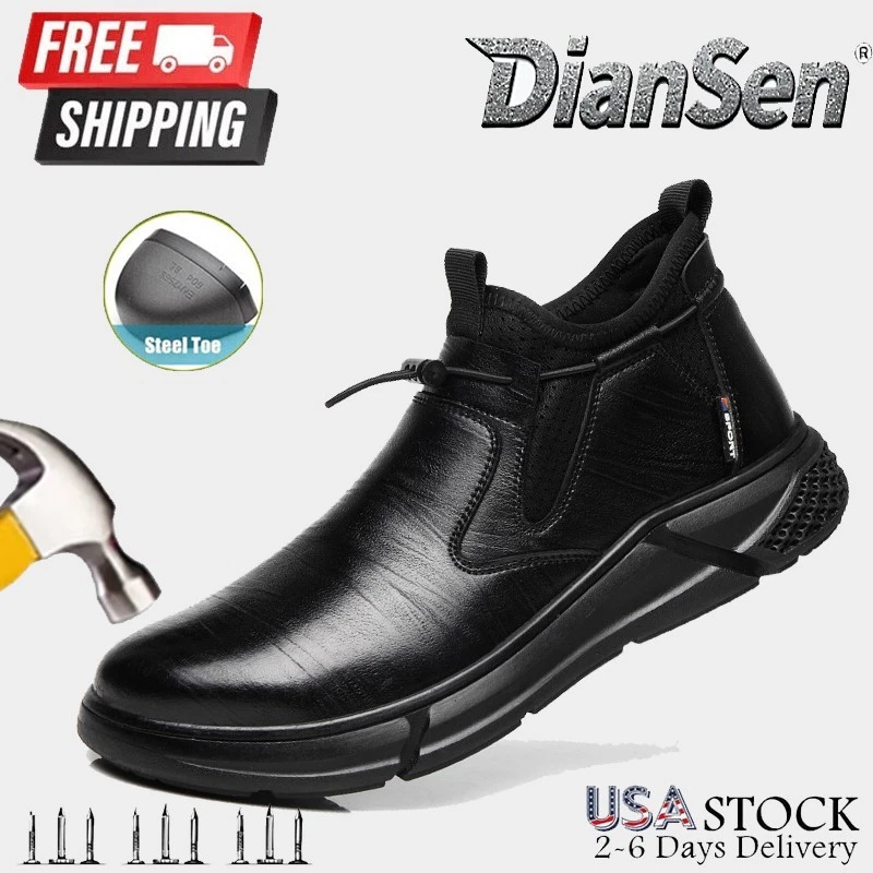 Men Steel Toe Work Boot - Waterproof Anti-Puncture & Slip-Resistant Safety Shoes