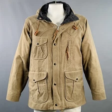 MONITALY Size XL Mountain Parka Tan Taupe Coated Canvas Utility Coat