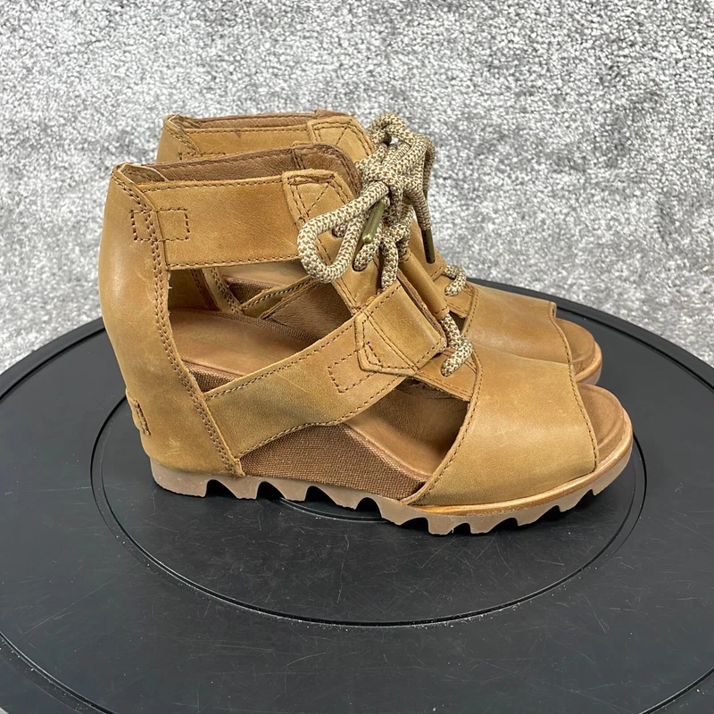 sorel joanie wedge strappy leather shoes