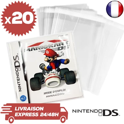 RETRO GAME CENTER 20 Protections Sachet Pochette Refermable Notice Jeux Nintendo DS Neufs