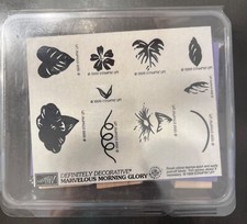 1999 Stampin Up 's Definitely Decorative Marvelous Morning Glory Unmounted Set