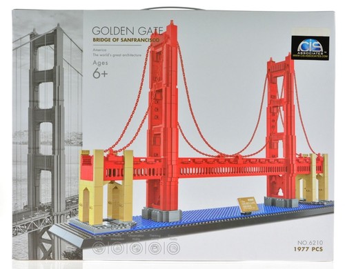 Wange Original Authentic Golden Gate Bridge San Francisco Blocks  1977 pcs #6210 - Picture 1 of 12