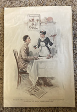 1918 PRINT AD, CREAM OF WHEAT, NONE BUT THE BRAVE DESERVE THE FARE (Needlecraft)