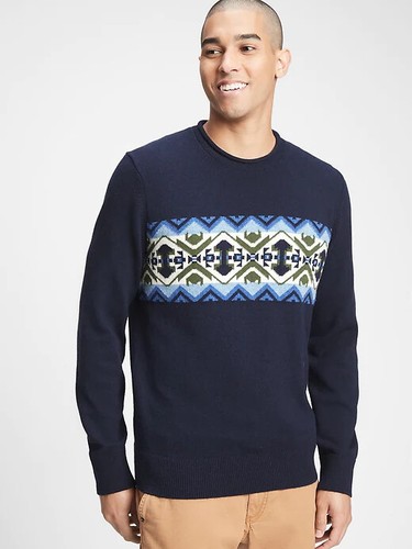 Gap Men's Fair Isle Crewneck Sweater XL 
