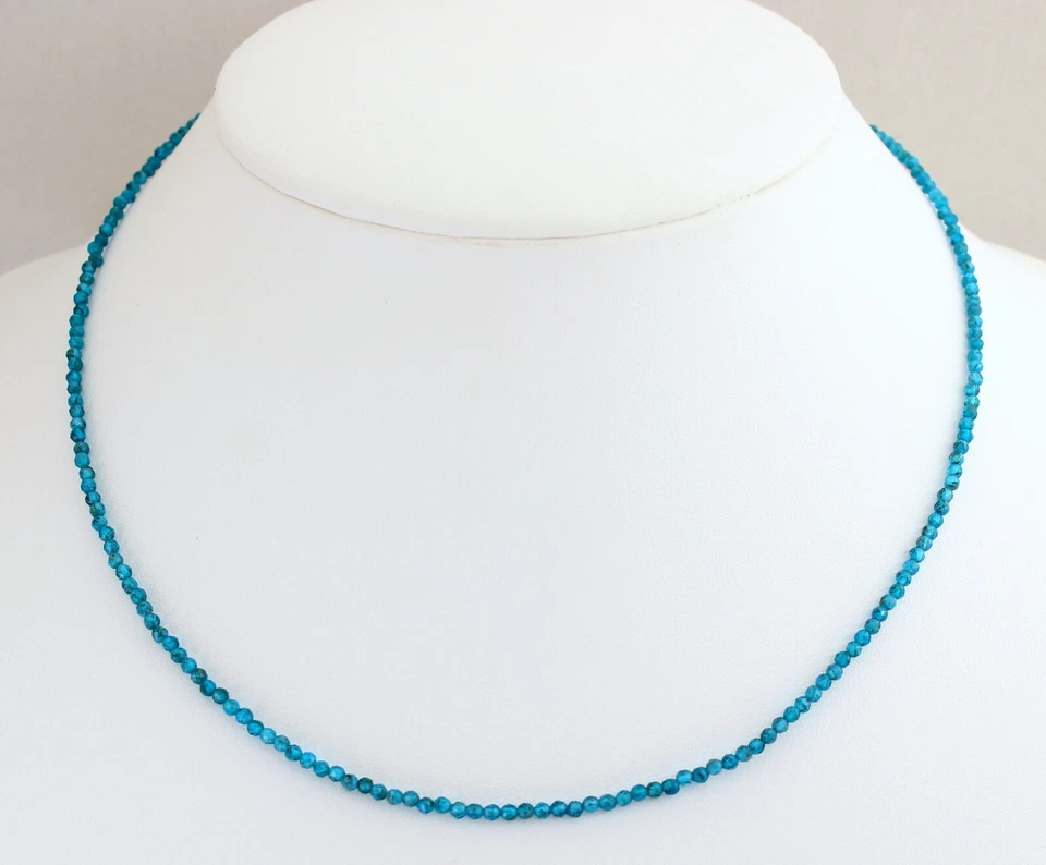 Collar De Apatito Neón Pulido De Piedras Preciosas Azul De 45 Cm - Imagen 2 de 2