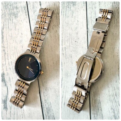 RU-4972　Yves Saint Laurent 腕時計　Yカットガラス Yves Saint Laurent Watch Y-Cut Glass Used From Japan Check