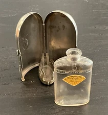 Vintage Coty Perfume Bottle with Metal Case; Jasmine De Corse