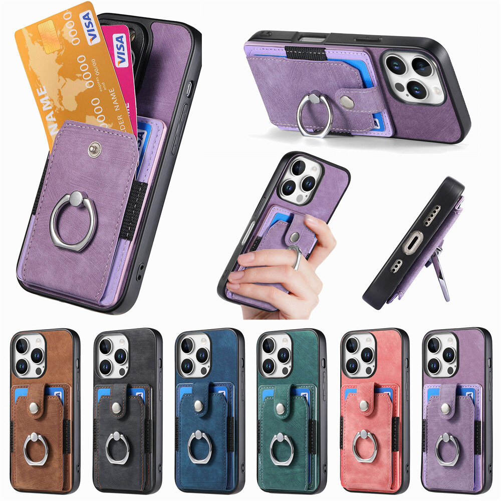 For iPhone 16 Pro Max 15 14 XR 7 Stylish Leather Card Slot