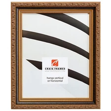 Craig Frames Regence, 1.25 Inch Wide Antique Gold And Black Picture Frame