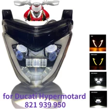 For Ducati Hypermotard Hyperstrada 939 LED Headlight DRL with Yellow Turn Signal
