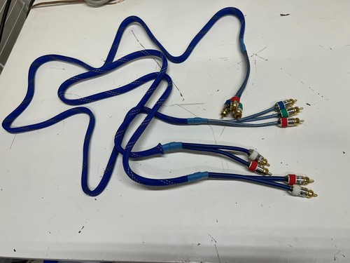 2X Vintage High Quality Blue PRO-FLEX Audio Cables 6ft and 4ft 🔥🔥