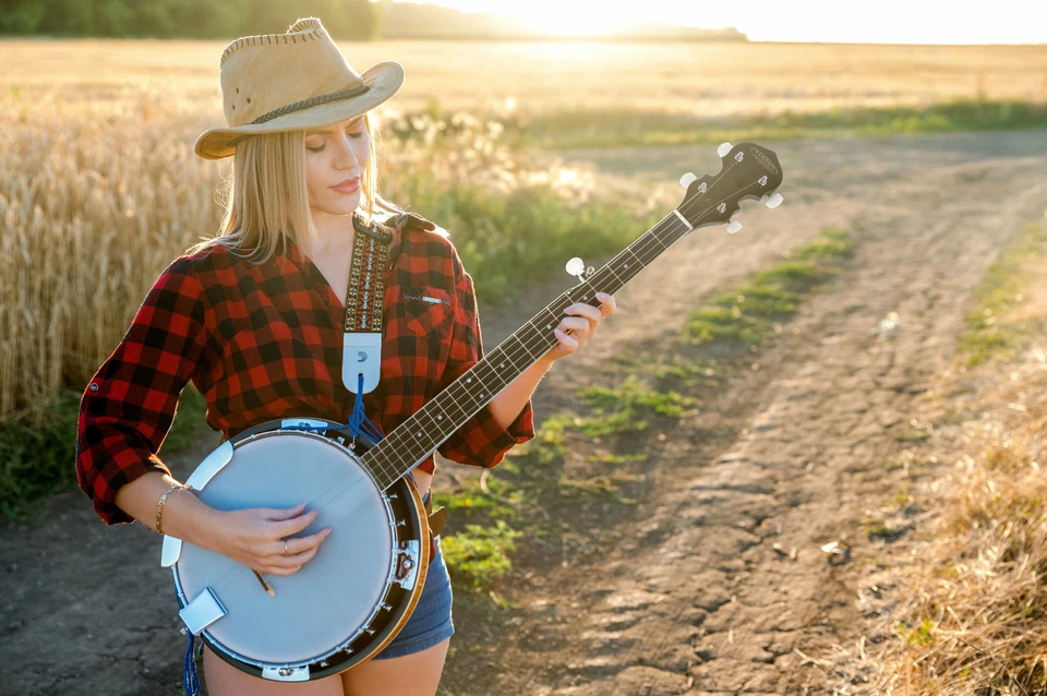 5-String Bluegrass 5-Saiter Banjo Resonator 11" Remo Fell Linde Ahorn Folk Music - Bild 2 von 4