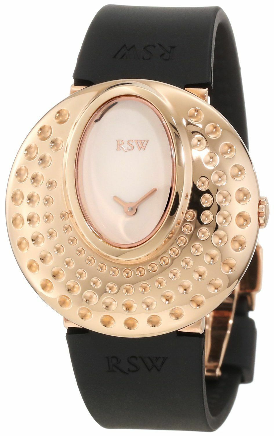 RSW Women's 7130.PP.R1.Q2.00 Moonflower Rose Gold PVD White Dial Rubber Watch