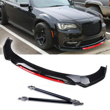 For Chrysler 300 2005-2020 Front Bumper Lip Spoiler Body Kit Red Strut Rods