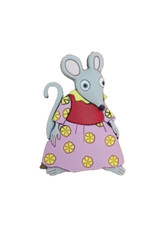 OFFICIAL BAGPUSS JANIE MOUSE RUBBERISED PIN BADGE