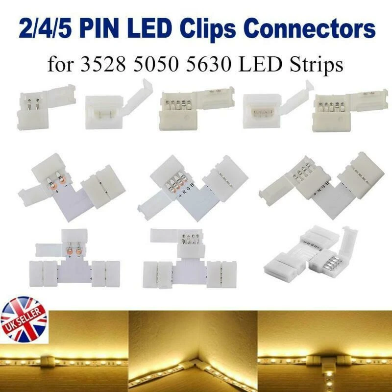 2/4/5 PIN HIPPO ADAPTER CLIP CONNECTOR WIRE EXTENSION CABLE LED STRIP RGB/W 5050 - Image 2 of 4