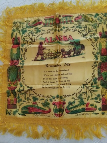 Vintage pillow cover - Alaska "Remember Me" Poem