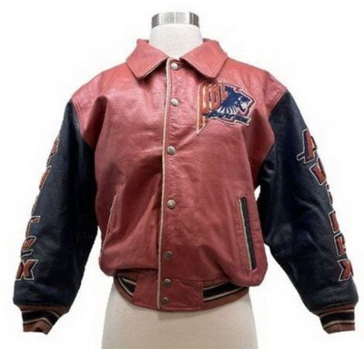 AVIREX leather jacket, Black Lions vintage varsity coat 90s AVIREX leather jacket, Black Lions vintage varsity coat 90s