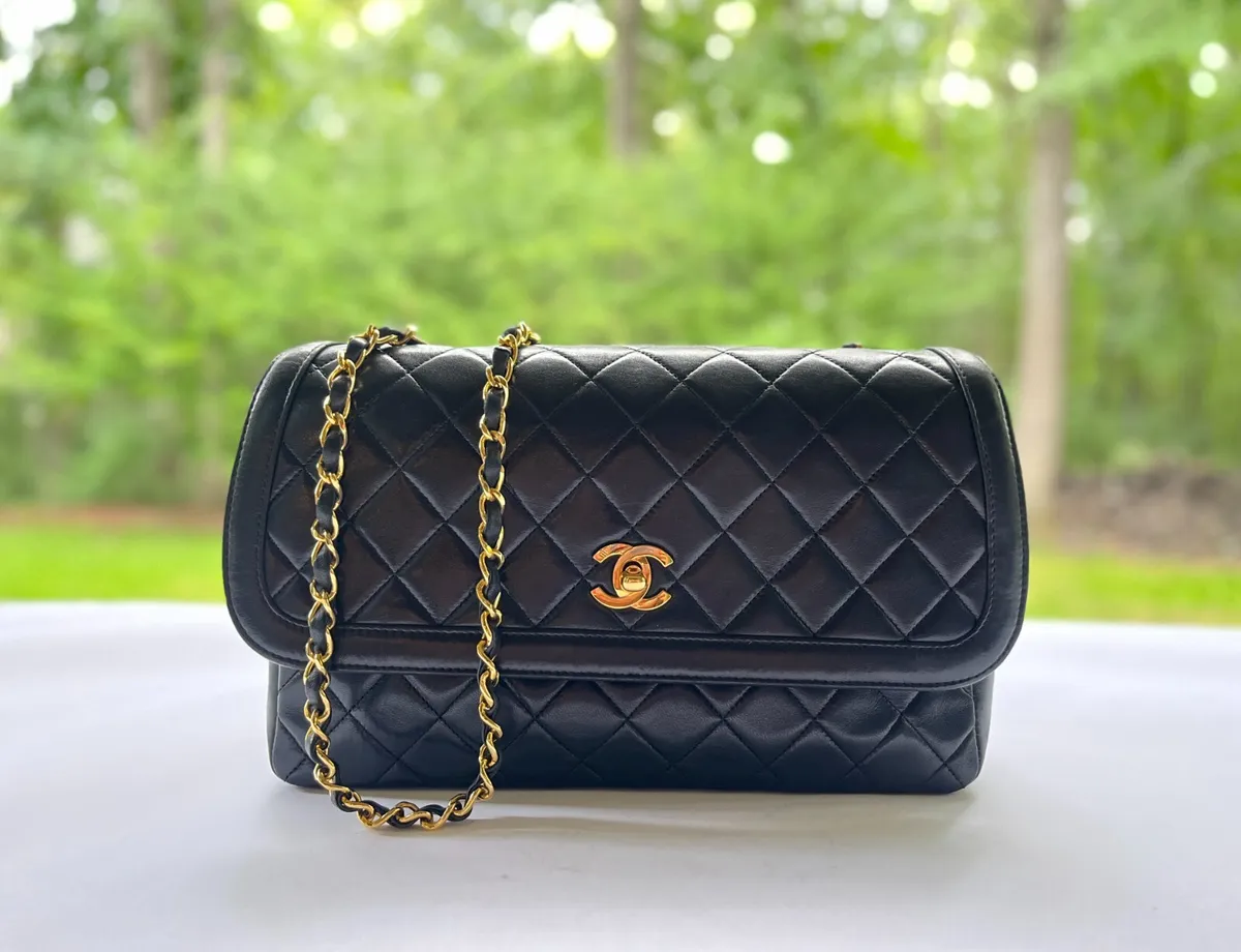 lambskin leather chanel bag authentic