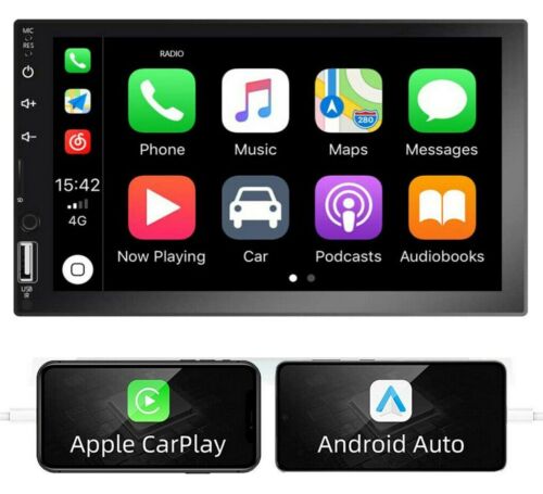 Double 2Din Car Stereo Radio Apple/Android Car Play Bluetooth 7" Touch Screen FM - 第 1/12 張圖片