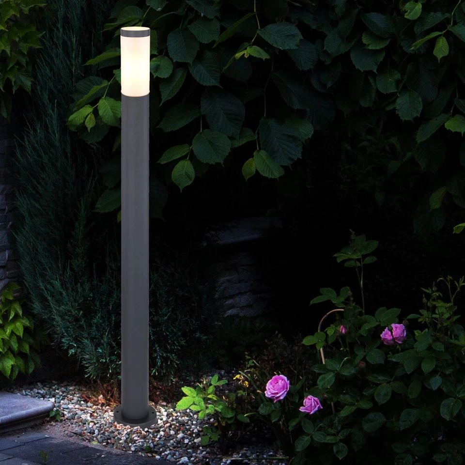 Außenleuchte Stehlampe Wegeleuchte 1xE27 Edelstahl anthrazit Standlampe Garten - Bild 4 von 4