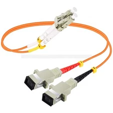 1ft Fiber Optic Adapter Cable LC (Male)-SC (Female) Multimode 50/125 Duplex