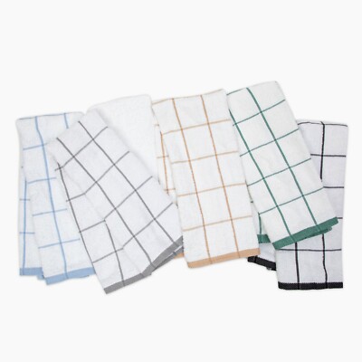Kitchen Towel Packs of 12 - 100% Cotton - 15 x 25 - Striped Color Options 