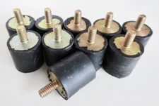 10 ISOLATORS, 1.25X1.25, M8, TENNANT T300, T500, T600 WALK BEHIND SCRUBBERS, 3D1