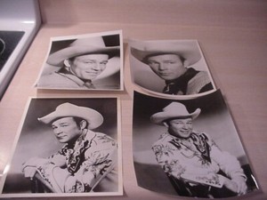 ( 4 ) PHOTOS CLOSE UP OF WESTERN KING ROY ROGERS, GLOSSY 8 X 10
