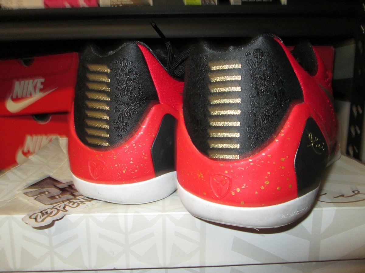 NIKE KOBE IX LOW CHINA PACK 9 UNIVERSITY RED METALLIC GOLD BLACK