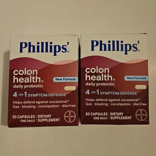 Phillips Colon Health Daily Probiotic Dietary Supplement 30ct X2 Exp 2027+