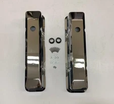 NEW V8 Small Block Chevy Tall Smooth Chromed Aluminum Valve Covers 283 350 305 