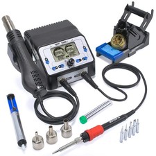 WEP 938BD-I Soldering Iron Station Hot Air Rework Station 2-IN-1 with LCD Dis...