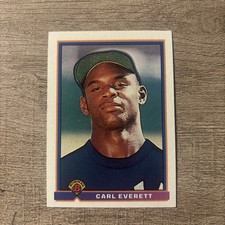 CARL EVERETT  1991 Bowman Baseball Rookie Card #156  Boston Red Sox NMMT+/-. rookie card picture