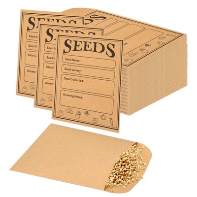 150pcs Seed Saving Envelopes, 4.7x3.1 Inch Reusable Seed Kraft Storage Organize