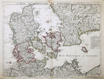Denmark Danmark Dänemark map Karte Delisle Buache Kupferstich 1780