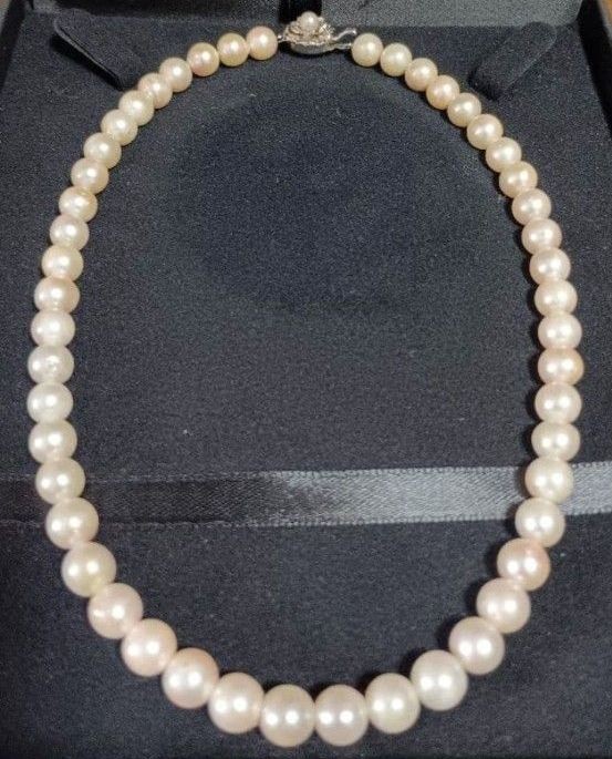 Akoya Pearl Necklace Genuine Akoya Pearl Beads 8mm 42cm Silver From Japan