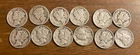 Lot of 12 Mercury Silver Dimes 1919-1945, Assorted Years, American Silver Coins