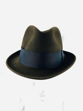 Vtg PEDIGREE Fifth Avenue NEW YORK Soudan - Brown Felt Fedora- Black Band - Sz 7