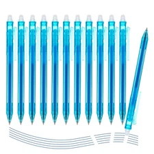 M&G Erasable Gel Pens, 12 Pcs Retractable Erasable Pen Fine Point 0.5mm, Blue...