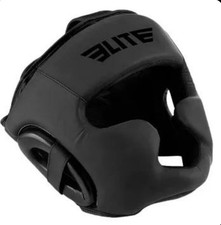 Elite Sports Boxing MMA Muay Thai Headgear Black Protective Sparring Helmet NEW