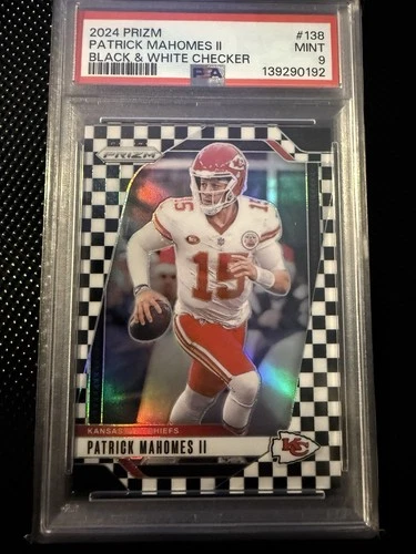 2024 Panini Prizm Patrick Mahomes II #138 Black and White Checkerboard PSA 9