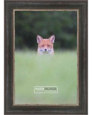 Photo Size Weathered Black Picture Frame - UV Acrylic, Backing, Hanging Hardware