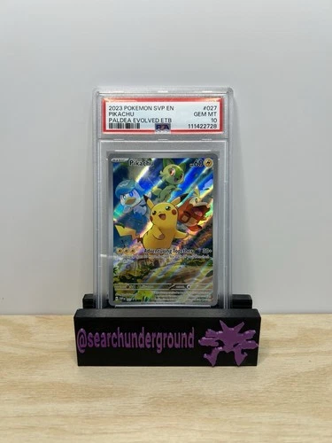 PSA 10 Pikachu 027 Paldea Evolved ETB Black Star Promo Full Art Pokemon GEM MINT
