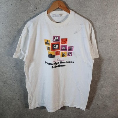Vintage Hanes Beefy Adobe Systems Incorporation 90s USA T-Shirt Herren XL weiß