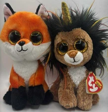 2PC Ty Beanie Boos Plush Set ~ Ramsey & Meadow ~ 6" ~ FAST SHIP ~ NEW WITH TAGS