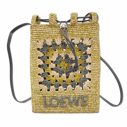 【BAG】Unused LOEWE C630PHPX07 Drawstring Pocket (Classic Calf & Raffia) Shoulder