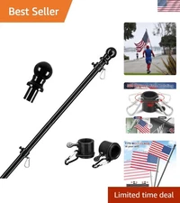 6ft Tangle-Free Heavy-Duty Flag Pole for Residential & Commercial Use in Black
