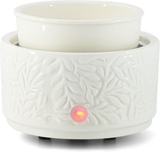 Electric 3-In-1 Wax Melt Warmer, Ceramic Candle Burner, White
