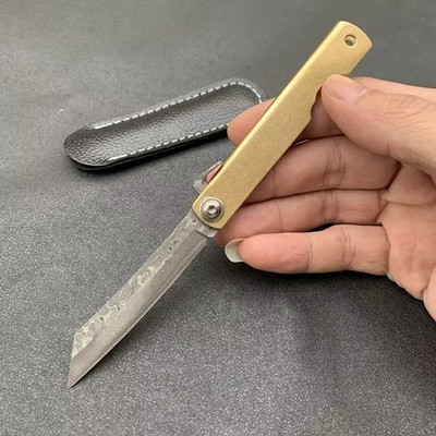 Damascus Steel Folding Utility Tool Portable Camping Food Prep Cutter 17cm